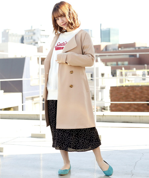 RAY CASSIN（レイカズン）の「ドットプチハイロングワンピース（ワンピース・レディース・ブラック/オフホワイト・FREE）」の17枚目の写真