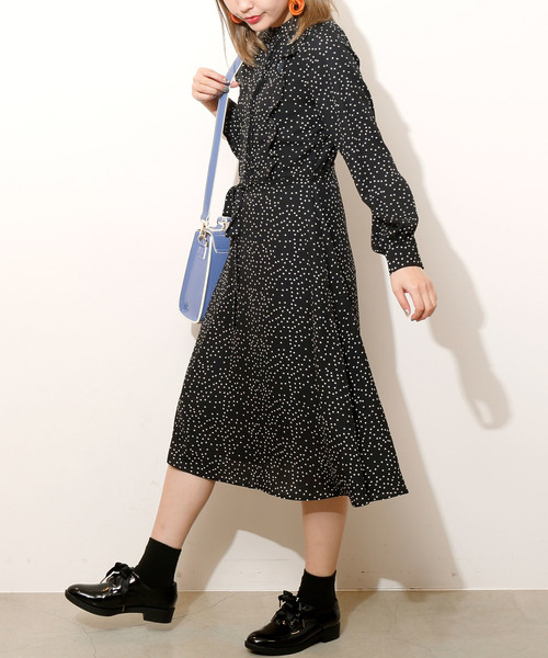 RAY CASSIN（レイカズン）の「ドットプチハイロングワンピース（ワンピース・レディース・ブラック/オフホワイト・FREE）」の19枚目の写真