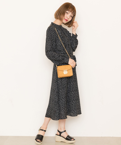 RAY CASSIN（レイカズン）の「ドットプチハイロングワンピース（ワンピース・レディース・ブラック/オフホワイト・FREE）」の21枚目の写真