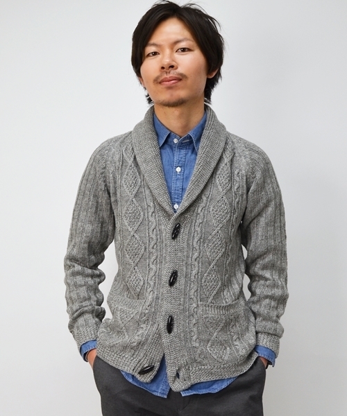 SHIPS（シップス）の「SC: トグル リネン ショールカーディガン（カーディガン/ボレロ・メンズ・ホワイト/グレー/ネイビー・SMALL/MEDIUM/LARGE/X-LARGE）」の3枚目の写真