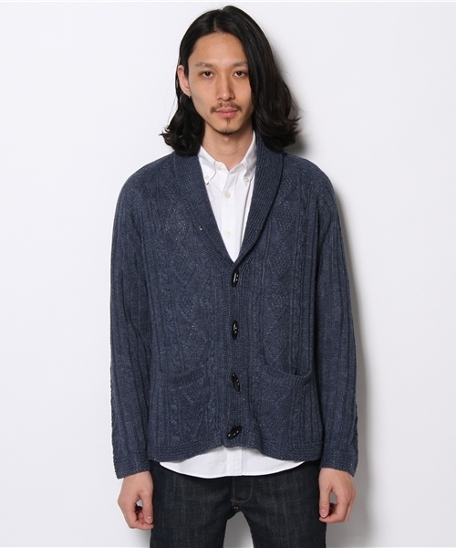 SHIPS（シップス）の「SC: トグル リネン ショールカーディガン（カーディガン/ボレロ・メンズ・ホワイト/グレー/ネイビー・SMALL/MEDIUM/LARGE/X-LARGE）」の4枚目の写真