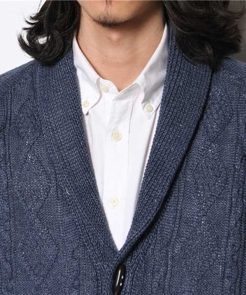 SHIPS（シップス）の「SC: トグル リネン ショールカーディガン（カーディガン/ボレロ・メンズ・ホワイト/グレー/ネイビー・SMALL/MEDIUM/LARGE/X-LARGE）」の8枚目の写真