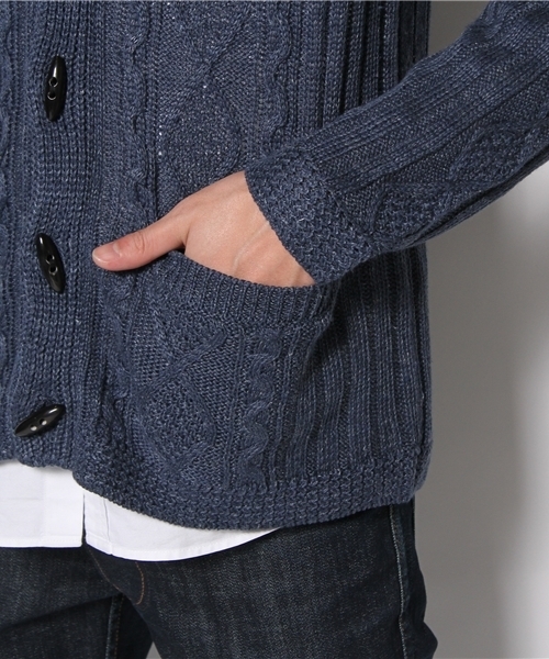 SHIPS（シップス）の「SC: トグル リネン ショールカーディガン（カーディガン/ボレロ・メンズ・ホワイト/グレー/ネイビー・SMALL/MEDIUM/LARGE/X-LARGE）」の9枚目の写真