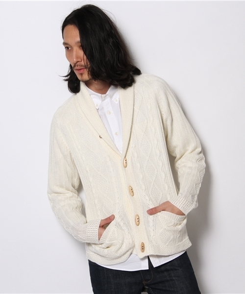 SHIPS（シップス）の「SC: トグル リネン ショールカーディガン（カーディガン/ボレロ・メンズ・ホワイト/グレー/ネイビー・SMALL/MEDIUM/LARGE/X-LARGE）」の12枚目の写真