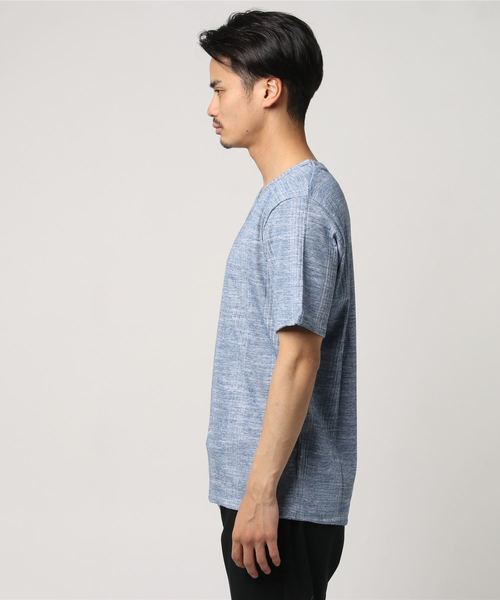 ランダムテレコ/VネックTシャツ(抗菌防臭加工) ランダムテレコ/VネックTシャツ(抗菌防臭加工)