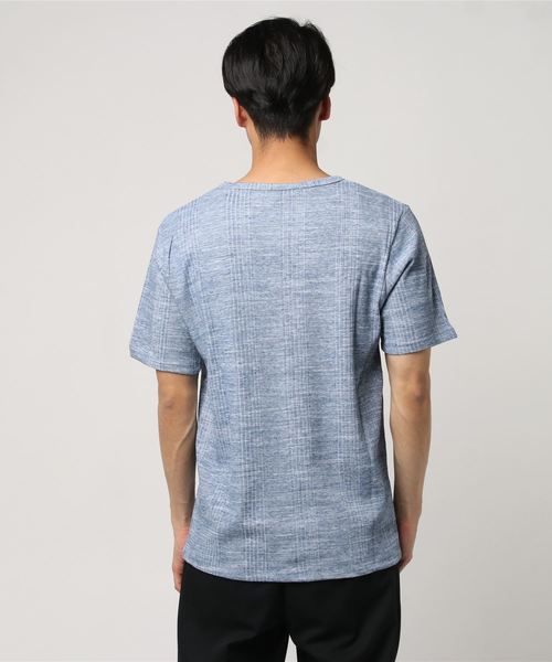 ランダムテレコ/VネックTシャツ(抗菌防臭加工) ランダムテレコ/VネックTシャツ(抗菌防臭加工)