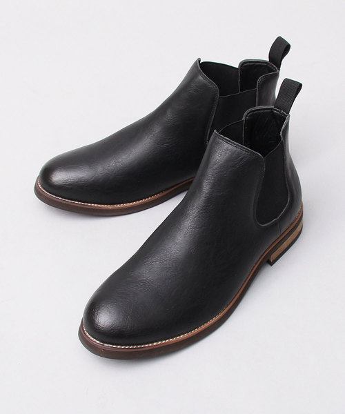 glabella(グラベラ)の「プレーントゥ カジュアル サイドゴアブーツ(ブーツ・メンズ・ブラック/ダークブラウン/キャメル・S/M/L)」の4枚目の写真