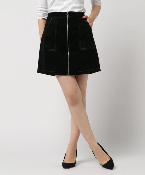 one way（ワンウェイ）の「バイカラーSTジップ台形SK（スカート・レディース・ブラック/ライトブラウン/ボルドー・M）」の8枚目の写真