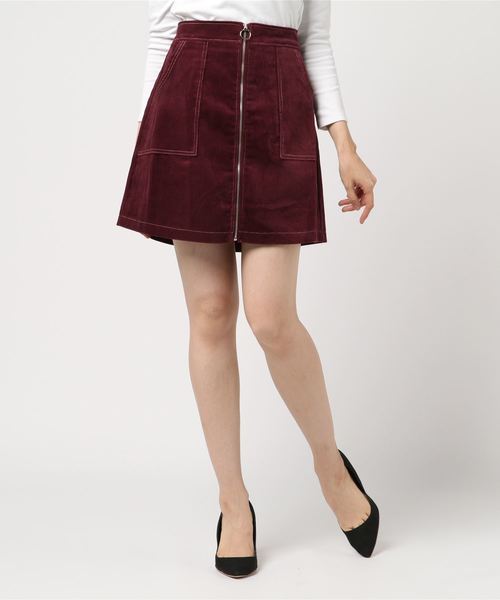 one way（ワンウェイ）の「バイカラーSTジップ台形SK（スカート・レディース・ブラック/ライトブラウン/ボルドー・M）」の6枚目の写真