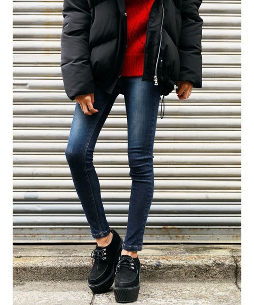 パンツ デニム ジーンズ 「ELDER」FIXジャストウエストデニム EMODA（エモダ）の「ELDERFIXジャストウエストデニム（デニム