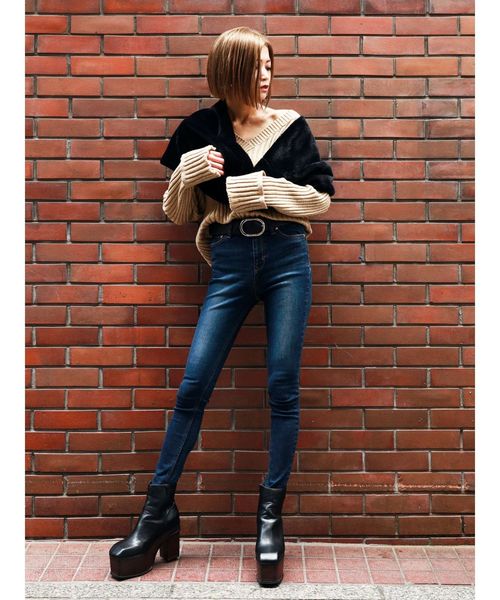 EMODA（エモダ）の「【ELDER】FIXジャストウエストデニム（デニムパンツ・レディース・ブルー/インディゴブルー・X-SMALL/SMALL/MEDIUM）」の3枚目の写真