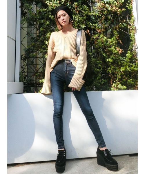 EMODA（エモダ）の「【ELDER】FIXジャストウエストデニム（デニムパンツ・レディース・ブルー/インディゴブルー・X-SMALL/SMALL/MEDIUM）」の15枚目の写真