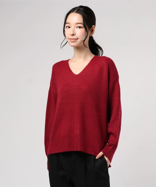 VENCEEXCHANGE（ヴァンスエクスチェンジ）の「Vネックニット（ニット/セーター・レディース・ホワイト/アッシュグレー/ダークグリーン/その他28・M/L）」の8枚目の写真