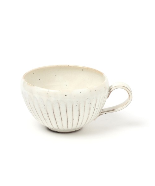 studio CLIP（スタディオクリップ）の「削ぎ目陶器スープマグ（グラス/マグカップ/タンブラー・レディース・アイボリー/ダークブラウン・FREE）」の12枚目の写真