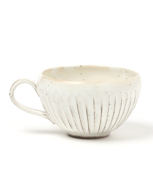 studio CLIP（スタディオクリップ）の「削ぎ目陶器スープマグ（グラス/マグカップ/タンブラー・レディース・アイボリー/ダークブラウン・FREE）」の10枚目の写真