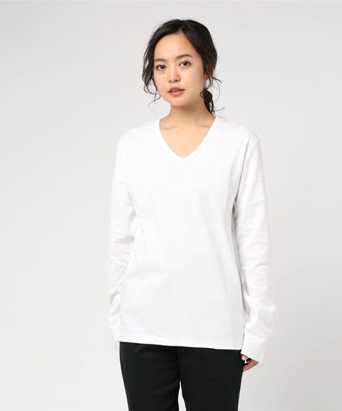 ARCHIVER（アーカイバ）の「【Bl】【Bling Leads】フライス　ロンＴ（Tシャツ/カットソー・レディース・ホワイト/チャコールグレー/ブラック/ネイビー/ブラック×ホワイト/杢グレー/ワイン/ブラック系その他/ブラウン/カーキ・LARGE/MEDIUM/X-LARGE）」の2枚目の写真