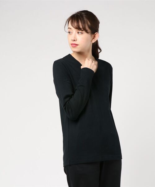 ARCHIVER（アーカイバ）の「【Bl】【Bling Leads】フライス　ロンＴ（Tシャツ/カットソー・レディース・ホワイト/チャコールグレー/ブラック/ネイビー/ブラック×ホワイト/杢グレー/ワイン/ブラック系その他/ブラウン/カーキ・LARGE/MEDIUM/X-LARGE）」の3枚目の写真