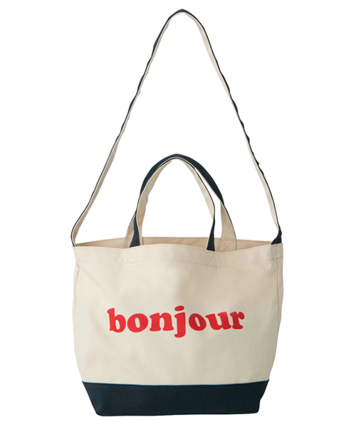 MILKFED.(ミルクフェド)の「BI COLOR BIG ECO BAG(トートバッグ・レディース・ネイビー/ライトパープル/レッド・ONE SIZE)」の4枚目の写真