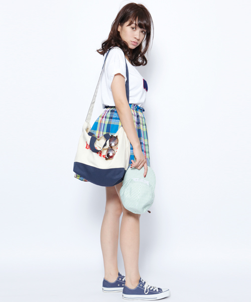 MILKFED.(ミルクフェド)の「BI COLOR BIG ECO BAG(トートバッグ・レディース・ネイビー/ライトパープル/レッド・ONE SIZE)」の9枚目の写真