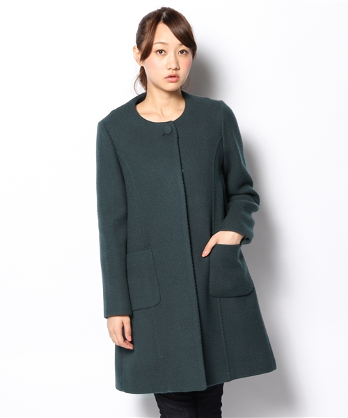 Khaju(カージュ)の「Khaju:ノーカラーフレアコート ○(その他アウター・レディース・グリーン/キャメル・ONE SIZE)」の13枚目の写真