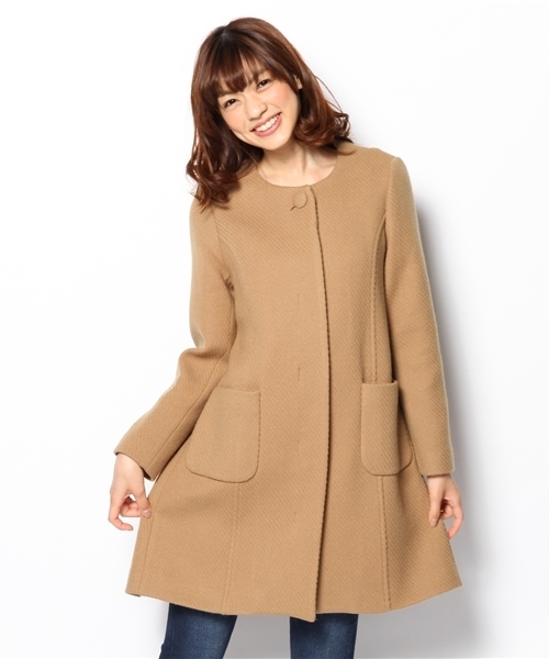 Khaju(カージュ)の「Khaju:ノーカラーフレアコート ○(その他アウター・レディース・グリーン/キャメル・ONE SIZE)」の14枚目の写真