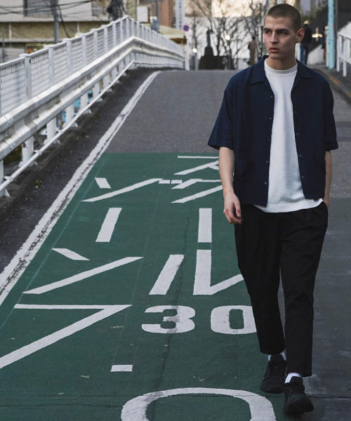 coen（コーエン）の「【GO OUT6月号掲載】ポンチビッグシルエットT(UTILITY LINE)（Tシャツ/カットソー・メンズ・パープル/Brick /ホワイト/ブラック・SMALL/MEDIUM/LARGE）」の8枚目の写真