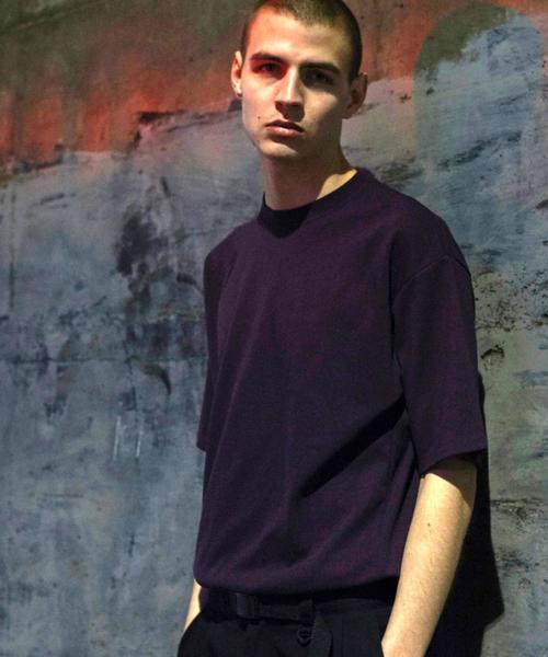 coen（コーエン）の「【GO OUT6月号掲載】ポンチビッグシルエットT(UTILITY LINE)（Tシャツ/カットソー・メンズ・パープル/Brick /ホワイト/ブラック・SMALL/MEDIUM/LARGE）」の10枚目の写真