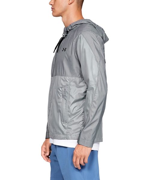 UNDER ARMOUR（アンダーアーマー）の「メンズアウトドアジャケット / プリベイルウィンドブレーカー（ナイロンジャケット・メンズ・ライトグレー/ブラック×グレー・MD/SM/XL/LG）」の16枚目の写真