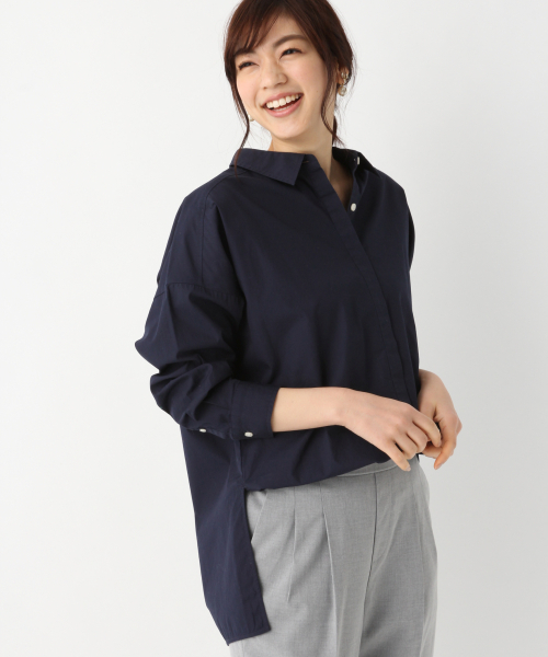 GLOBAL WORK（グローバルワーク）の「レギュラーBIGシャツ長袖/818575（シャツ/ブラウス・レディース・ライトブルー/ネイビー/ブルー/ホワイト/グリーン・MEDIUM/LARGE）」の4枚目の写真