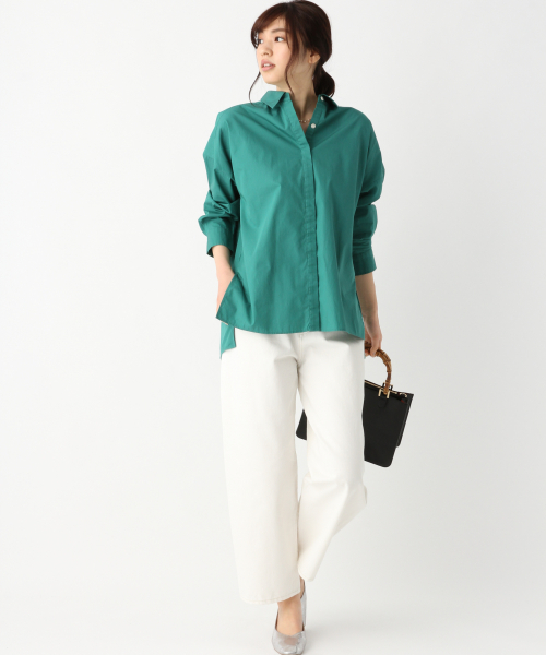 GLOBAL WORK（グローバルワーク）の「レギュラーBIGシャツ長袖/818575（シャツ/ブラウス・レディース・ライトブルー/ネイビー/ブルー/ホワイト/グリーン・MEDIUM/LARGE）」の12枚目の写真