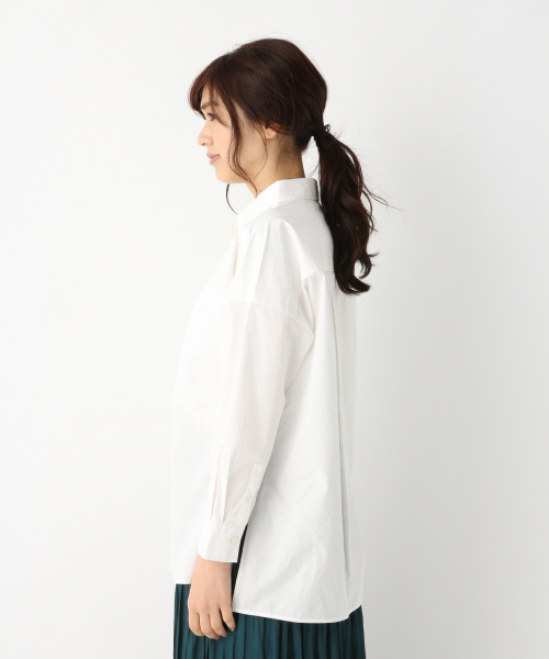 GLOBAL WORK（グローバルワーク）の「レギュラーBIGシャツ長袖/818575（シャツ/ブラウス・レディース・ライトブルー/ネイビー/ブルー/ホワイト/グリーン・MEDIUM/LARGE）」の14枚目の写真