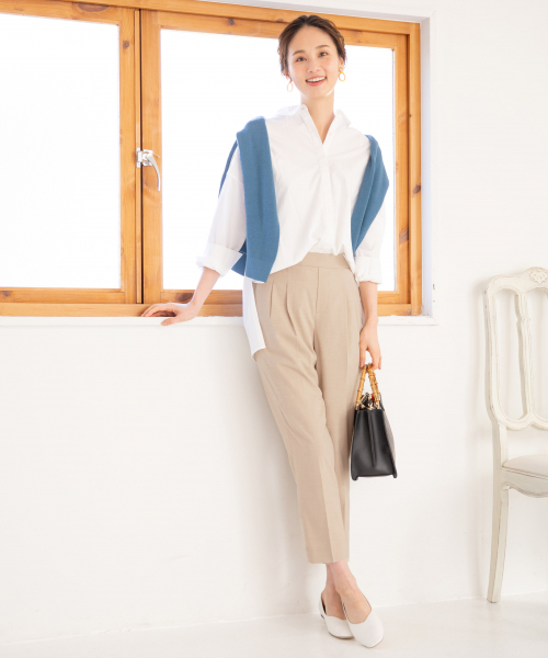 GLOBAL WORK（グローバルワーク）の「レギュラーBIGシャツ長袖/818575（シャツ/ブラウス・レディース・ライトブルー/ネイビー/ブルー/ホワイト/グリーン・MEDIUM/LARGE）」の20枚目の写真