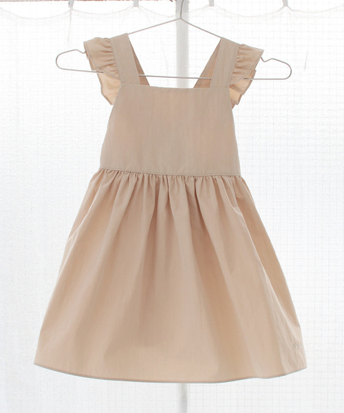 Rora（ローラ）の「ミンゴ エプロン ドレス  (2color) ワンピース（エプロン・キッズ・ベージュ/ワインレッド・S/M/L/XL/2XL）」の17枚目の写真