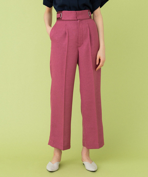 UNITED TOKYO（ユナイテッドトウキョウ）の「リネンライクワイドストレートパンツ（その他パンツ・レディース・ネイビー/ピンク/ベージュ/ブルー/オレンジ/チェリーピンク・1/2/3）」の5枚目の写真