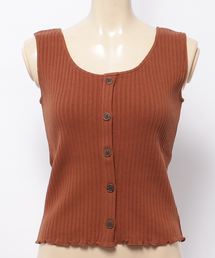 one way | フロントボタンリブタンク(タンクトップ)