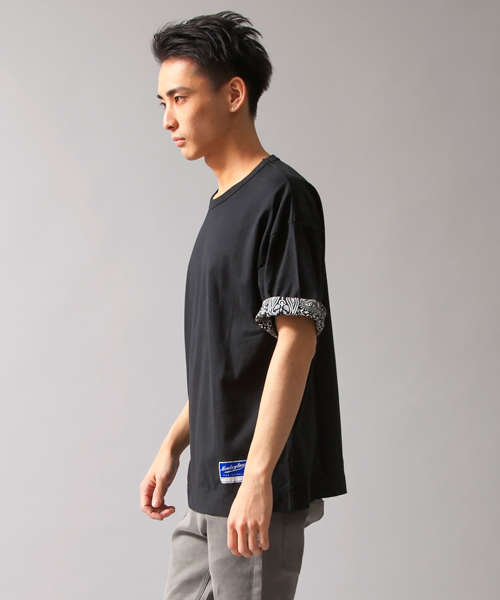 MONKEY TIME(モンキータイム)の「MT∴ ペイズリー/スリーブ TEE/Tシャツ(Tシャツ/カットソー・メンズ・ホワイト/ブラック・LARGE/MEDIUM/SMALL)」の6枚目の写真