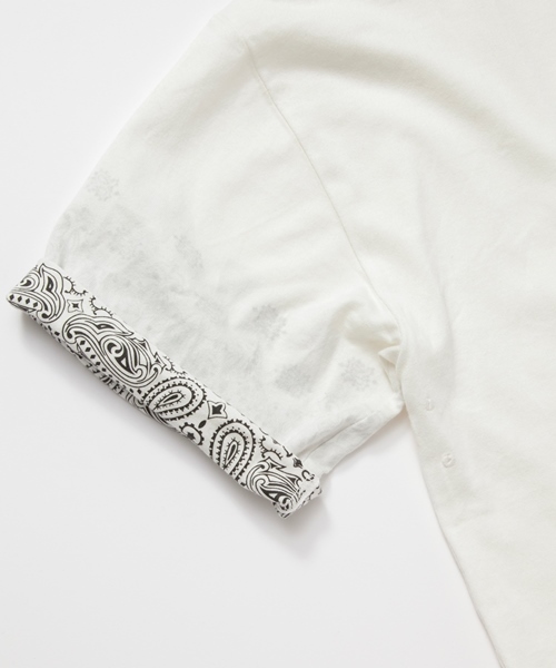 MONKEY TIME(モンキータイム)の「MT∴ ペイズリー/スリーブ TEE/Tシャツ(Tシャツ/カットソー・メンズ・ホワイト/ブラック・LARGE/MEDIUM/SMALL)」の4枚目の写真