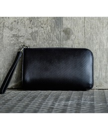 MURA（ムラ）の「コードバン調 カーボン レザー  L字ファスナー コンパクト クラッチバッグ（クラッチバッグ）」