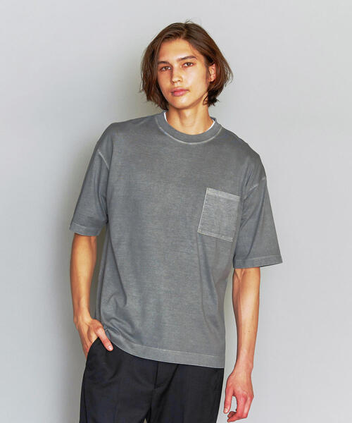 BEAUTY&YOUTH UNITED ARROWS(ビューティーアンドユースユナイテッドアローズ)の「BY ハイゲージコットン ピグメント ワイドフォルム Tシャツ(Tシャツ/カットソー・メンズ・コバルトブルー/グレー/ブラック・LARGE/MEDIUM/SMALL/X-LARGE)」の2枚目の写真