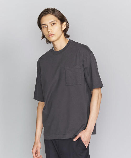 BEAUTY&YOUTH UNITED ARROWS(ビューティーアンドユースユナイテッドアローズ)の「BY ハイゲージコットン ピグメント ワイドフォルム Tシャツ(Tシャツ/カットソー・メンズ・コバルトブルー/グレー/ブラック・LARGE/MEDIUM/SMALL/X-LARGE)」の1枚目の写真