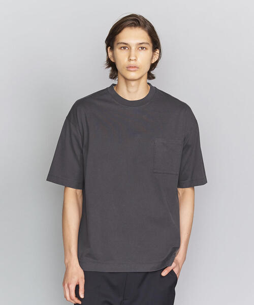 BEAUTY&YOUTH UNITED ARROWS(ビューティーアンドユースユナイテッドアローズ)の「BY ハイゲージコットン ピグメント ワイドフォルム Tシャツ(Tシャツ/カットソー・メンズ・コバルトブルー/グレー/ブラック・LARGE/MEDIUM/SMALL/X-LARGE)」の7枚目の写真