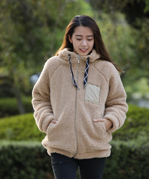 ROXY(ロキシー)の「ROXY/ロキシー RZP194028 ジャケット(ブルゾン・レディース・ベージュ/グレー/アイボリー/ホワイト×ネイビー・M/L)」の4枚目の写真