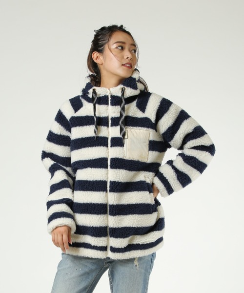 ROXY(ロキシー)の「ROXY/ロキシー RZP194028 ジャケット(ブルゾン・レディース・ベージュ/グレー/アイボリー/ホワイト×ネイビー・M/L)」の1枚目の写真
