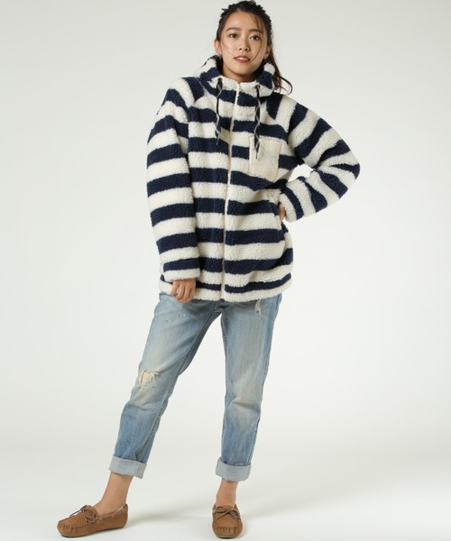 ROXY(ロキシー)の「ROXY/ロキシー RZP194028 ジャケット(ブルゾン・レディース・ベージュ/グレー/アイボリー/ホワイト×ネイビー・M/L)」の9枚目の写真