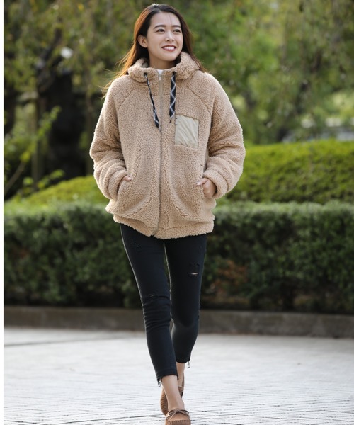 ROXY(ロキシー)の「ROXY/ロキシー RZP194028 ジャケット(ブルゾン・レディース・ベージュ/グレー/アイボリー/ホワイト×ネイビー・M/L)」の10枚目の写真