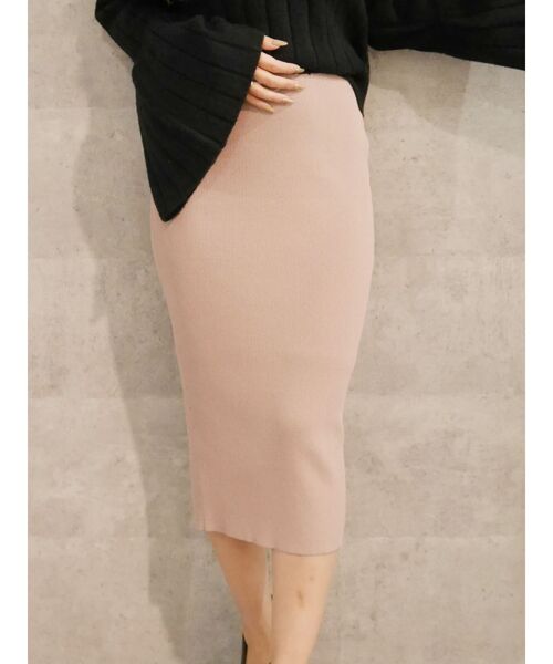 RESEXXY（リゼクシー）の「リブニットスカート（スカート・レディース・ブラック/ピンク/その他/その他1/オレンジ・SMALL/MEDIUM）」の3枚目の写真