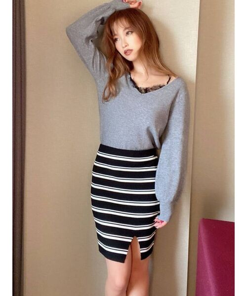 RESEXXY（リゼクシー）の「リブニットスカート（スカート・レディース・ブラック/ピンク/その他/その他1/オレンジ・SMALL/MEDIUM）」の9枚目の写真