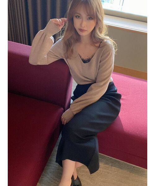 RESEXXY（リゼクシー）の「リブニットスカート（スカート・レディース・ブラック/ピンク/その他/その他1/オレンジ・SMALL/MEDIUM）」の15枚目の写真