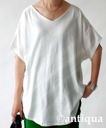antiqua（アンティカ）の「綿100%VネックドルマンT（Tシャツ/カットソー）」