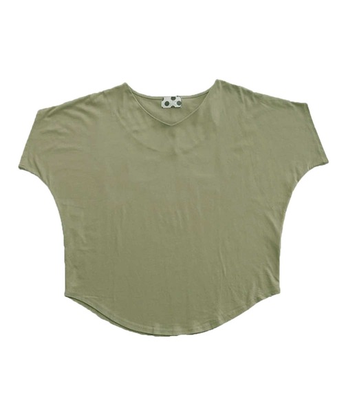 antiqua（アンティカ）の「綿100%VネックドルマンT（Tシャツ/カットソー・レディース・ブラック/オフホワイト/カーキ/モカ/オートミール/杢グレー/ブラウン系その他/ブルー系その他/ピンク系その他/オリーブ/ブラウン系その他2/オールドローズ系/モーブ系/グリーン系その他・FREE）」の16枚目の写真